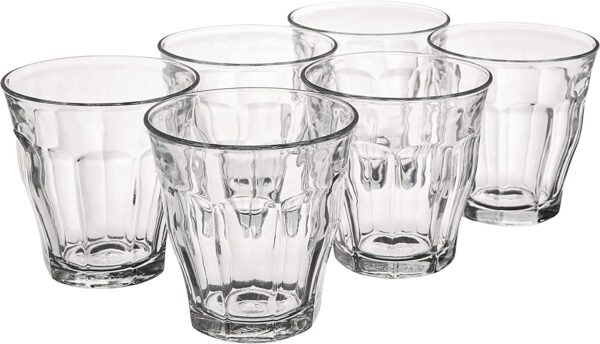 Duralex, Clear 25 cl Picardie Tumbler, Pack of 6, Glass, 8-3/4-Ounce